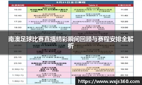 南澳足球比赛直播精彩瞬间回顾与赛程安排全解析