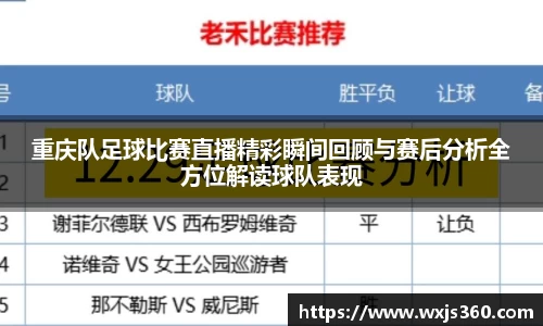 重庆队足球比赛直播精彩瞬间回顾与赛后分析全方位解读球队表现