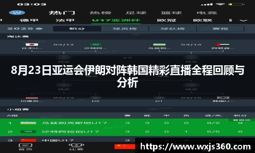 8月23日亚运会伊朗对阵韩国精彩直播全程回顾与分析